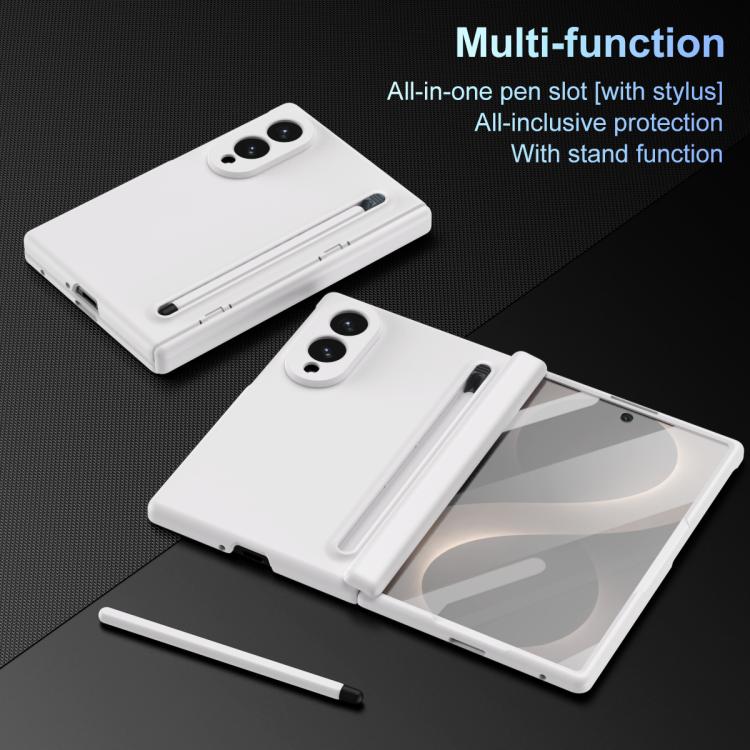 For Galaxy Z Fold8 5G Long Chi Grain Leather Shockproof Phone Case, No Pen(White) - Image 3