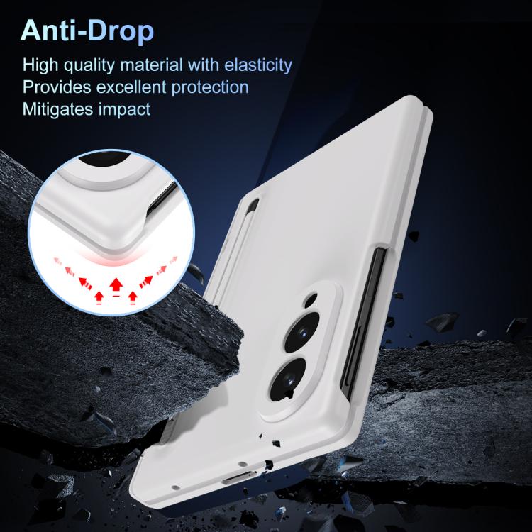 For Galaxy Z Fold8 5G Long Chi Grain Leather Shockproof Phone Case, No Pen(White) - Image 5