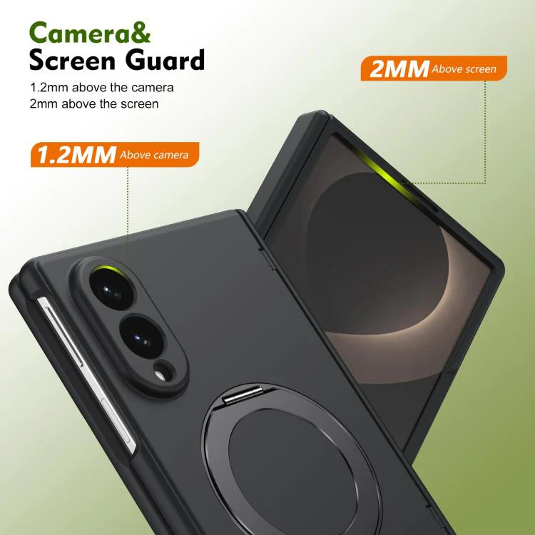 For Galaxy Z Fold8 5G Rotation Magnetic Ring Holder Hinge Integrated Film Phone Case(Black) - Image 8