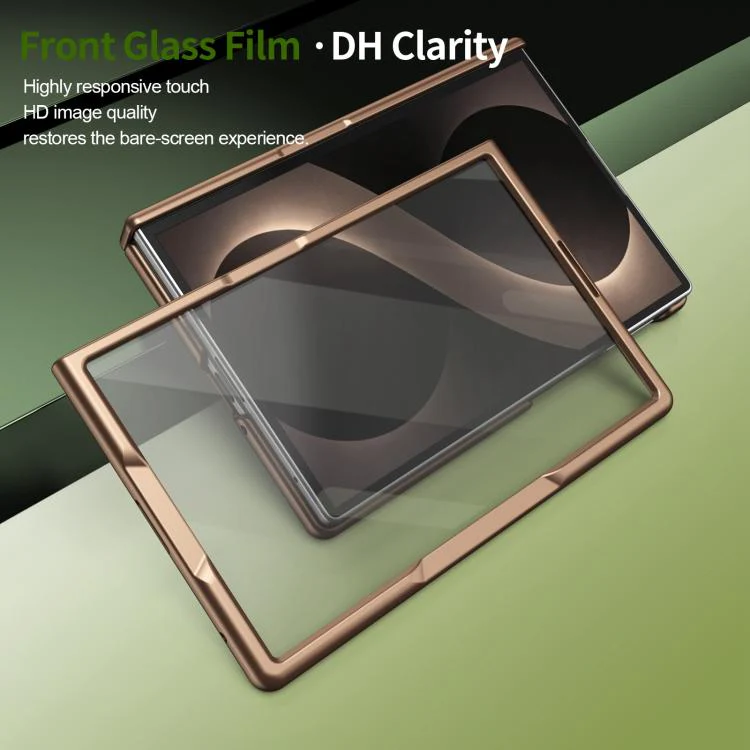 For Galaxy Z Fold8 5G Rotation Magnetic Ring Holder Hinge Integrated Film Phone Case(Gold) - Image 7