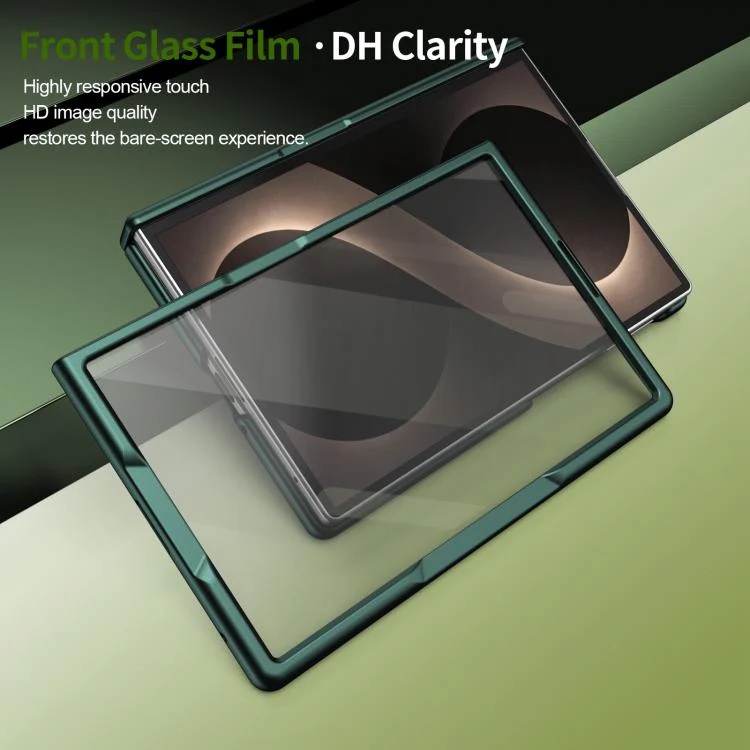 For Galaxy Z Fold8 5G Rotation Magnetic Ring Holder Hinge Integrated Film Phone Case(Green) - Image 7