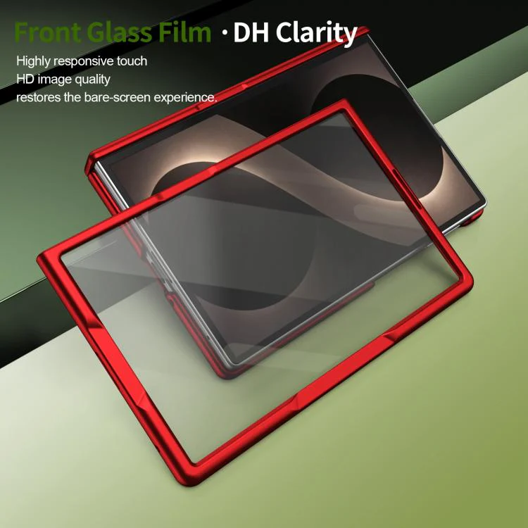 For Galaxy Z Fold8 5G Rotation Magnetic Ring Holder Hinge Integrated Film Phone Case(Red) - Image 7