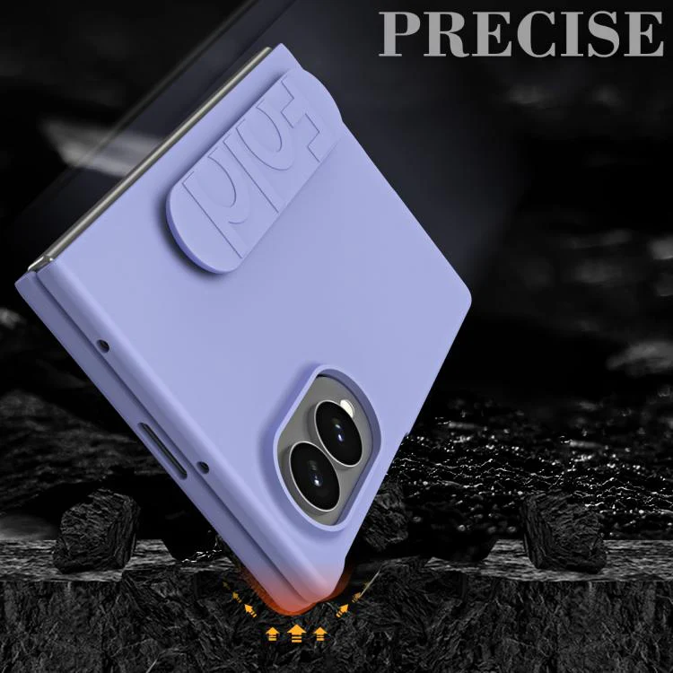 For Galaxy Z Fold8 5G Skin Elastic Wrist Grip Back Cover Phone Case(Purple) - Image 3