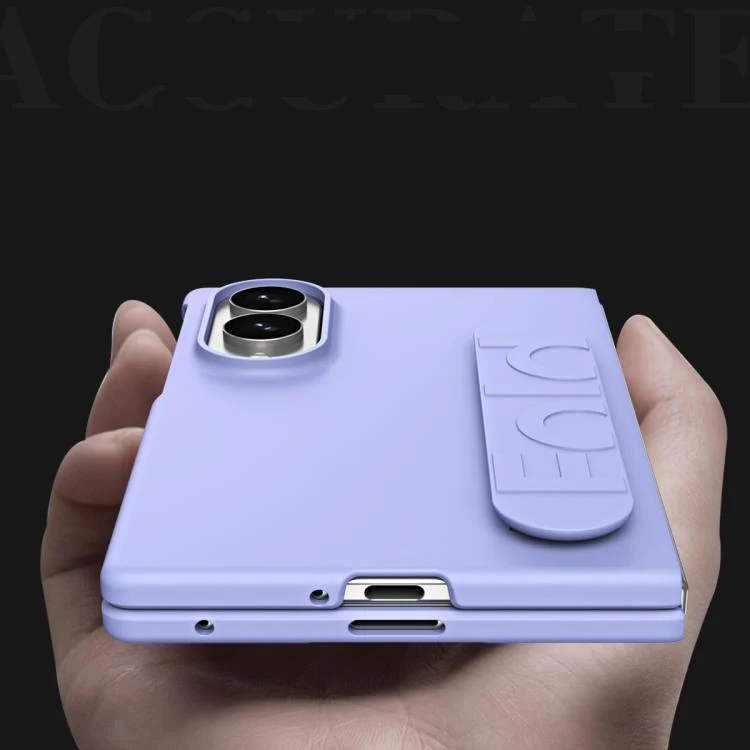 For Galaxy Z Fold8 5G Skin Elastic Wrist Grip Back Cover Phone Case(Purple) - Image 4