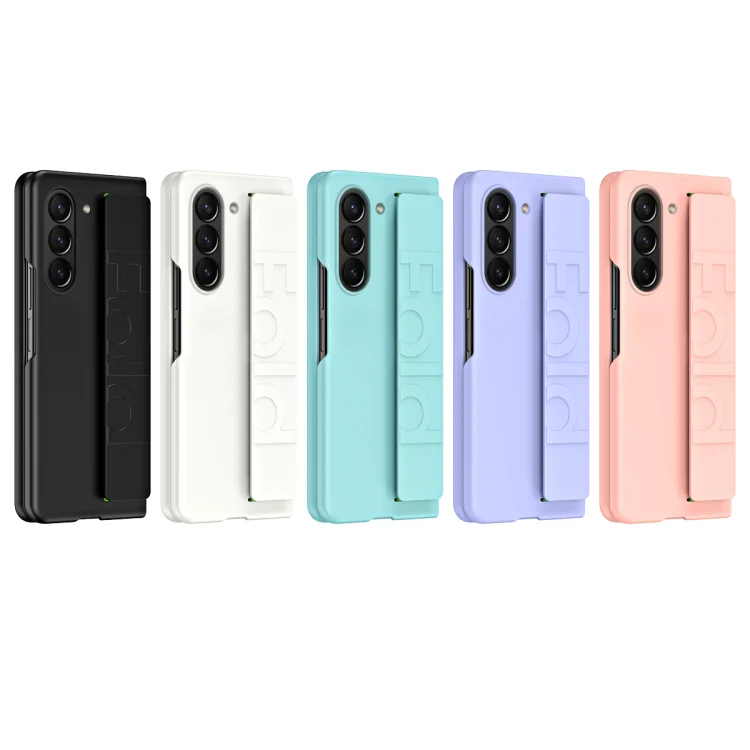 For Galaxy Z Fold8 5G Skin Elastic Wrist Grip Back Cover Phone Case(Purple) - Image 8