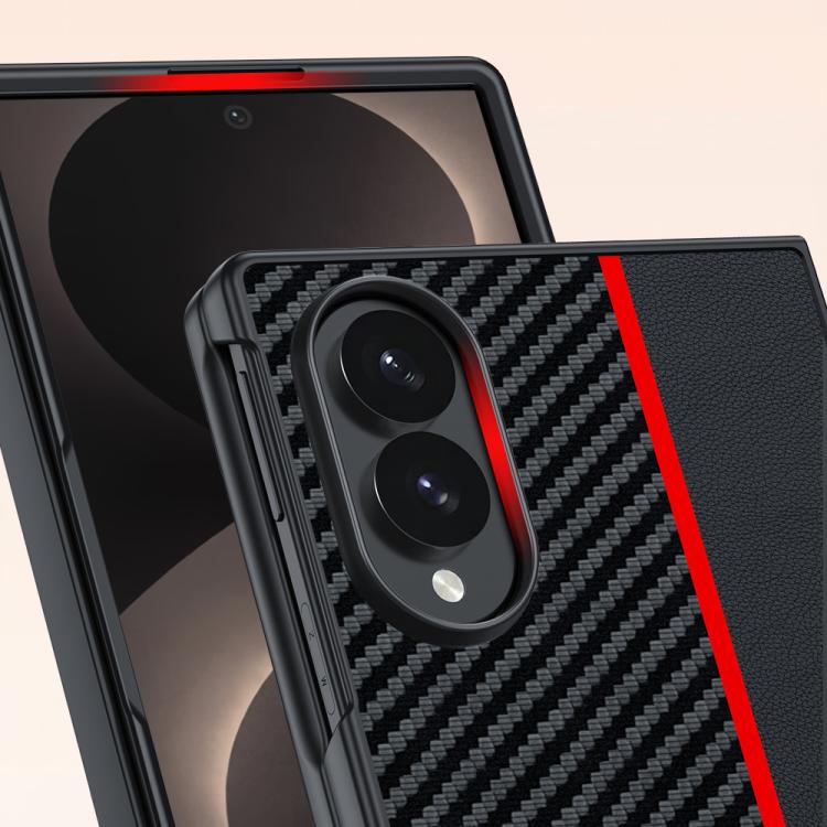 For Galaxy Z Fold8 5G Ultra-thin Carbon Fiber Texture Printing Phone Case(Black Yellow) - Image 3