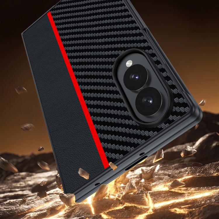 For Galaxy Z Fold8 5G Ultra-thin Carbon Fiber Texture Printing Phone Case(Black Yellow) - Image 5