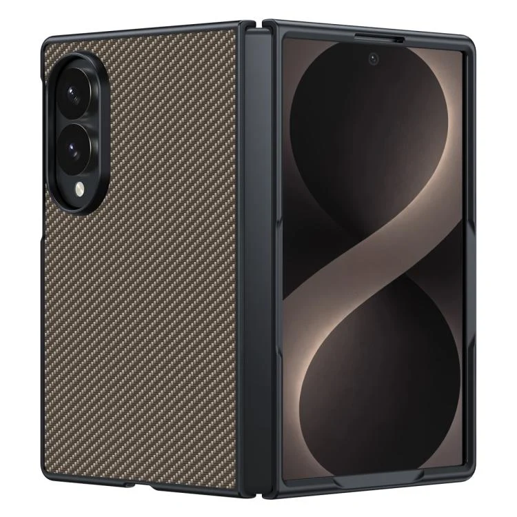 For Galaxy Z Fold8 5G Ultra-thin Carbon Fiber Texture Printing Phone Case(Gold)