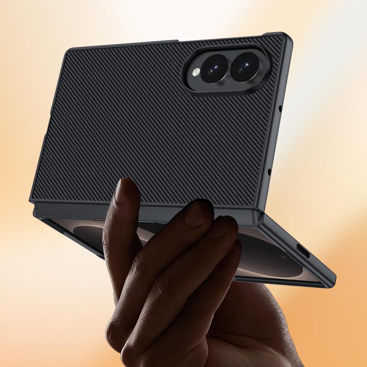 For Galaxy Z Fold8 5G Ultra-thin Carbon Fiber Texture Printing Phone Case(Gold) - Image 2
