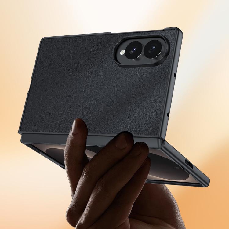 For Galaxy Z Fold8 5G Ultra-thin Plain Skin Leather Phone Case(Black) - Image 2