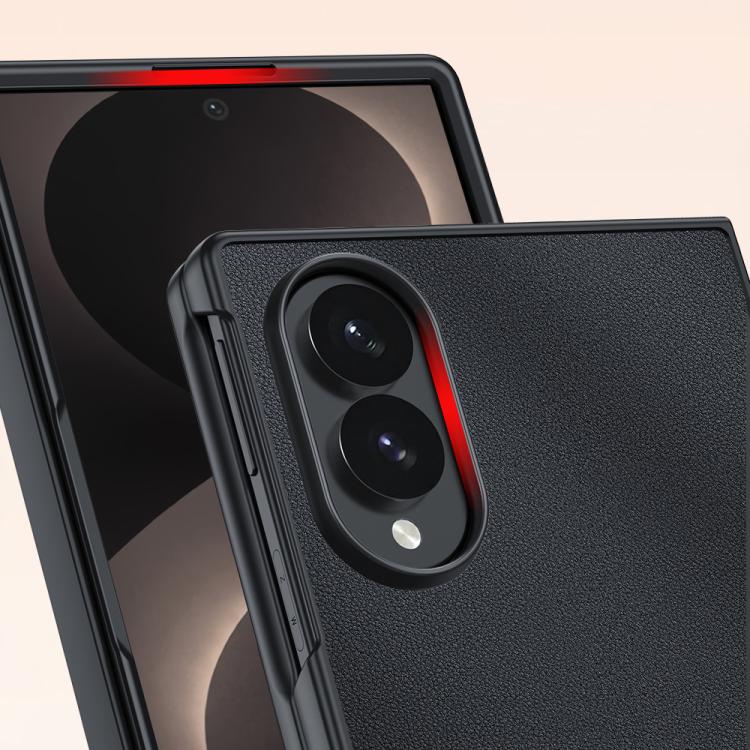 For Galaxy Z Fold8 5G Ultra-thin Plain Skin Leather Phone Case(Black) - Image 4