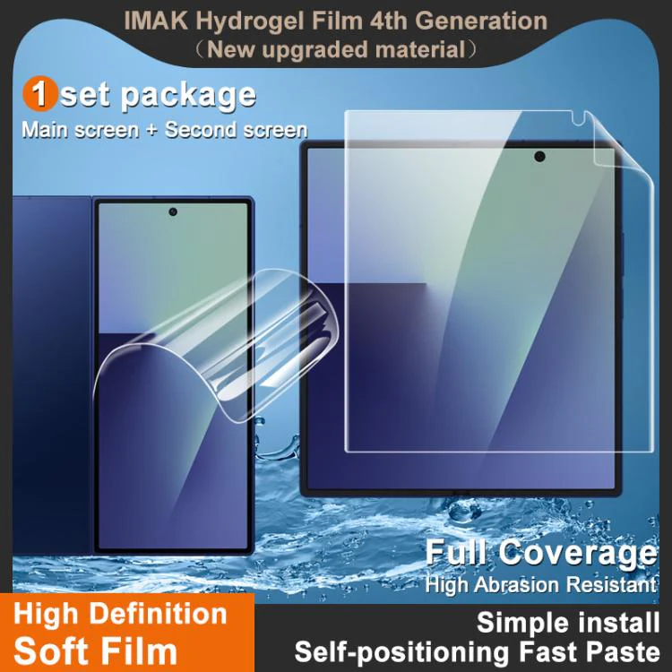 For Galaxy Z Fold8 Ultra 5G imak 4th Generation Screen Hydrogel Film Protector, Main Screen + Second Screen 1 Set - Image 3