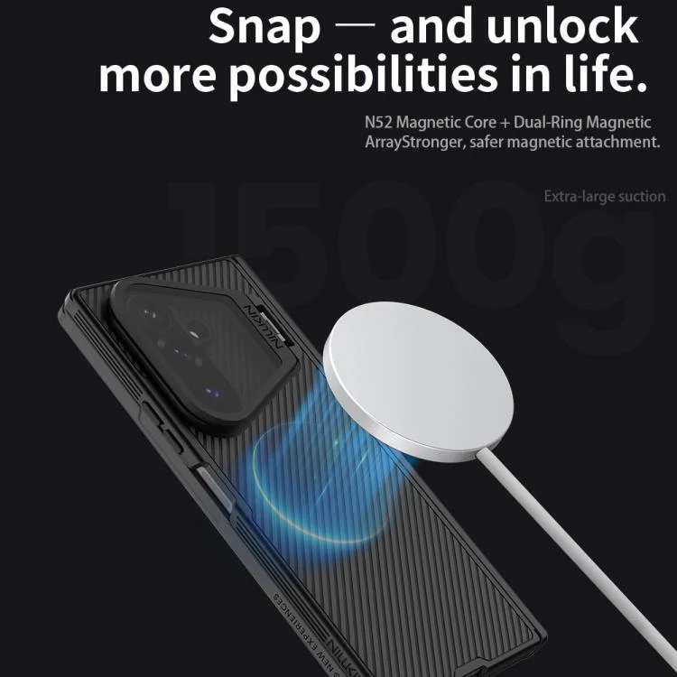 For Galaxy Z Fold8 Ultra 5G NILLKIN CamShield Prop Texture Transparent Mirror Cover MagSafe Magnetic PC Phone Case(Black) - Image 10