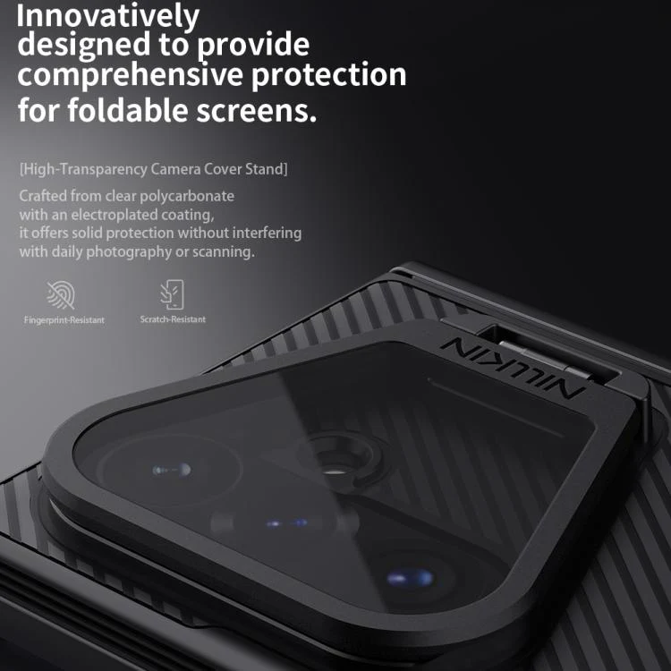 For Galaxy Z Fold8 Ultra 5G NILLKIN CamShield Prop Texture Transparent Mirror Cover MagSafe Magnetic PC Phone Case(Black) - Image 7