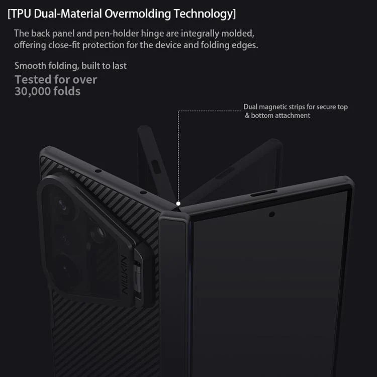 For Galaxy Z Fold8 Ultra 5G NILLKIN CamShield Prop Texture Transparent Mirror Cover MagSafe Magnetic PC Phone Case(Black) - Image 8