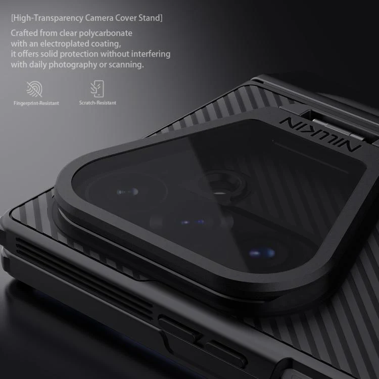 For Galaxy Z Fold8 Ultra 5G NILLKIN CamShield Prop Transparent Mirror Cover MagSafe Magnetic Translucent PC Phone Case with Stylus(Black) - Image 7