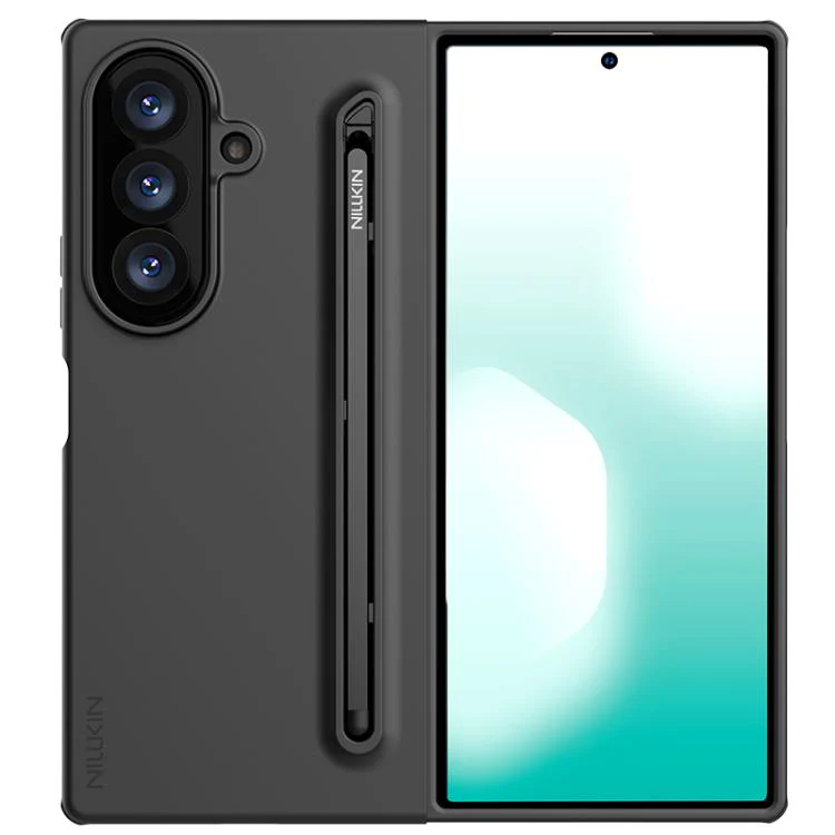 For Galaxy Z Fold8 Ultra 5G NILLKIN Fold Liquid Silicone PC Phone Case with Stylus(Black)