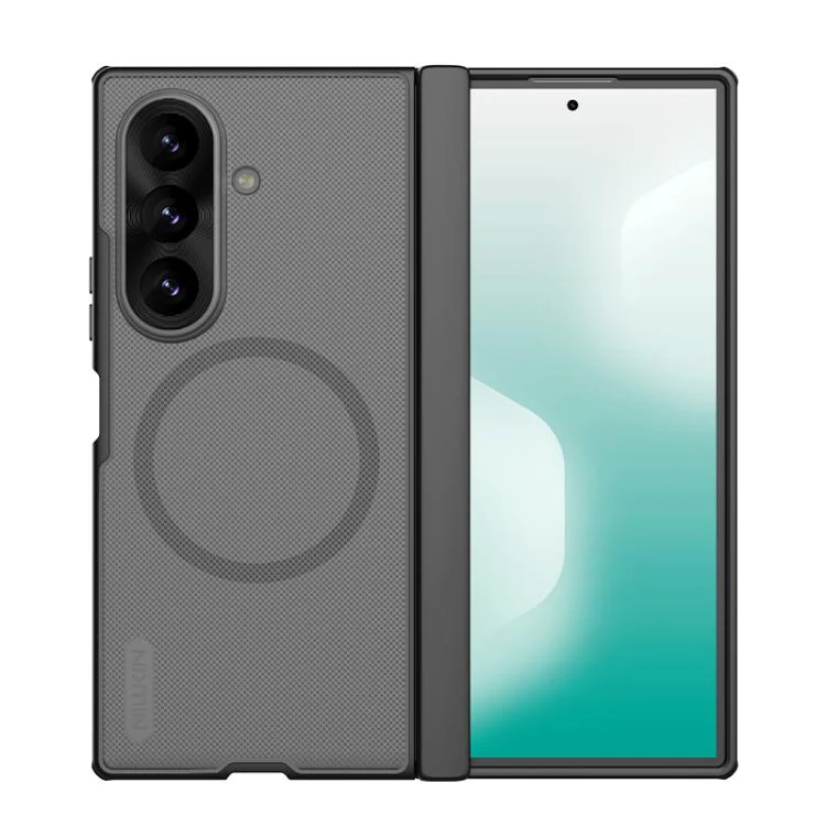 For Galaxy Z Fold8 Ultra 5G NILLKIN Frosted Fold PC + TPU MagSafe Magnetic Phone Case(Transparent Black)