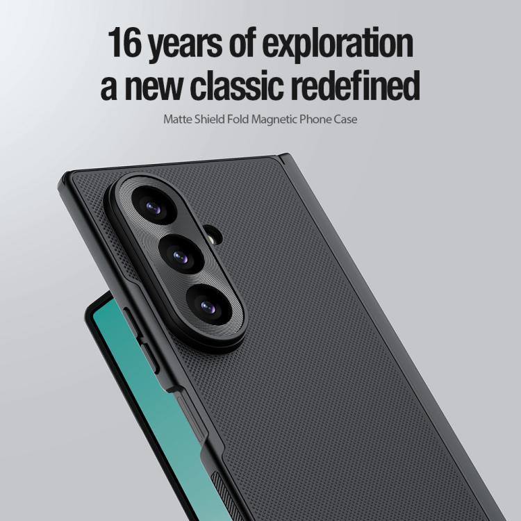 For Galaxy Z Fold8 Ultra 5G NILLKIN Frosted Fold PC + TPU MagSafe Magnetic Phone Case(Transparent Black) - Image 4