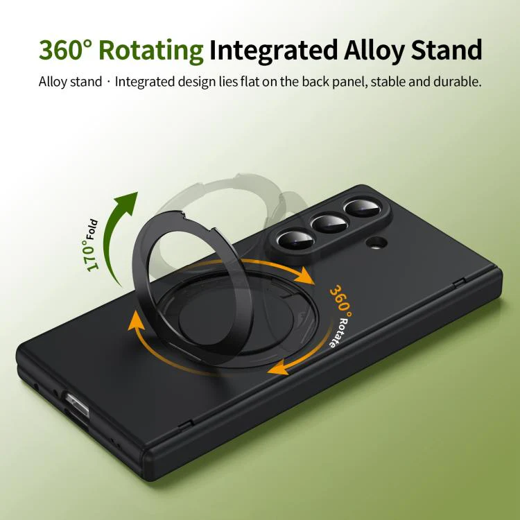 For Galaxy Z Fold8 Ultra 5G Rotation Magnetic Ring Holder Hinge Integrated Film Phone Case(Black) - Image 5