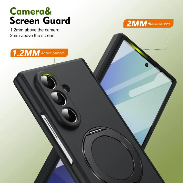 For Galaxy Z Fold8 Ultra 5G Rotation Magnetic Ring Holder Hinge Integrated Film Phone Case(Black) - Image 8