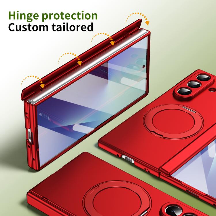 For Galaxy Z Fold8 Ultra 5G Rotation Magnetic Ring Holder Hinge Integrated Film Phone Case(Red) - Image 3