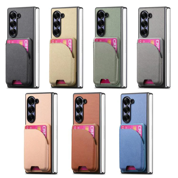 For Galaxy Z Fold8 Ultra 5G Twill Fabric Leather Skin Card Bag Magnetic Back Phone Case(Green) - Image 8