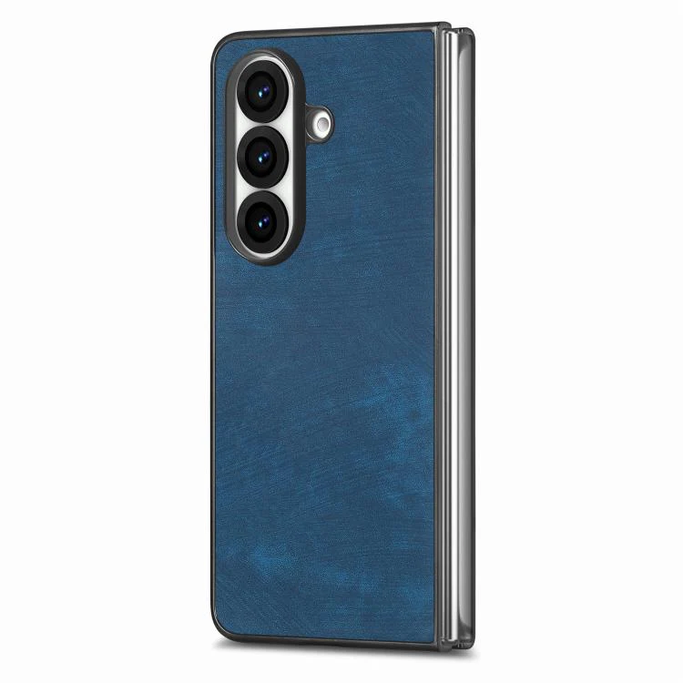 For Galaxy Z Fold8 Ultra 5G Vintage Leather PC Back Cover Phone Case(Blue) - Image 2