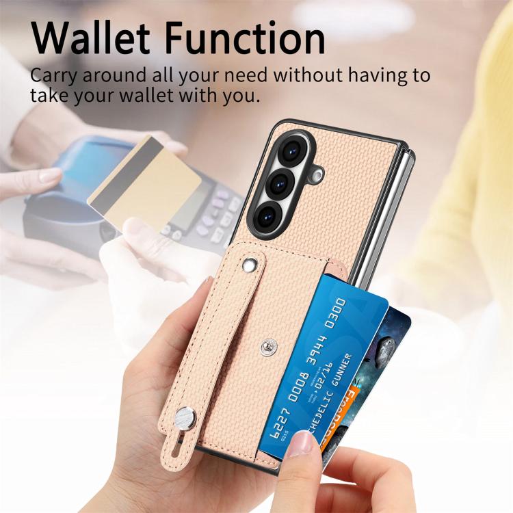For Galaxy Z Fold8 Ultra 5G Wristband Kickstand Card Wallet Back Cover Phone Case(Black) - Image 5