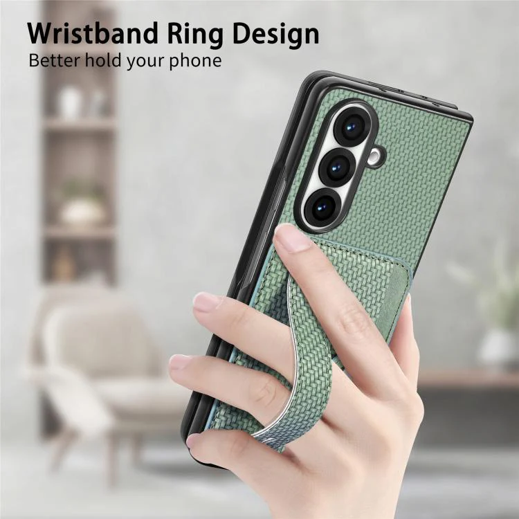 For Galaxy Z Fold8 Ultra 5G Wristband Kickstand Card Wallet Back Cover Phone Case(Green) - Image 6