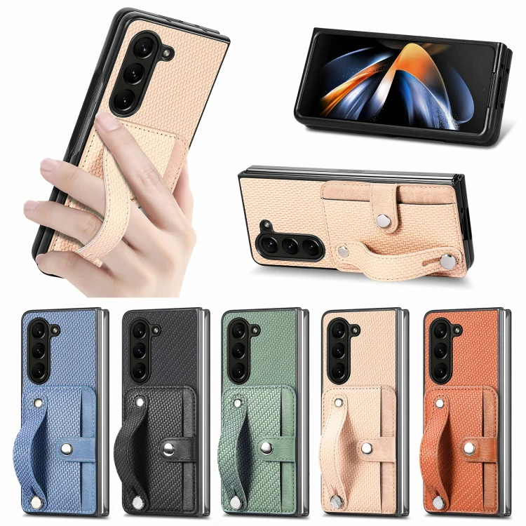 For Galaxy Z Fold8 Ultra 5G Wristband Kickstand Card Wallet Back Cover Phone Case(Green) - Image 7