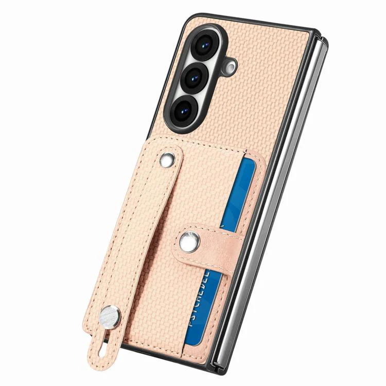For Galaxy Z Fold8 Ultra 5G Wristband Kickstand Card Wallet Back Cover Phone Case(Khaki) - Image 3
