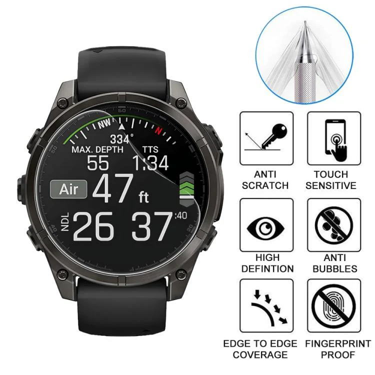 For Garmin Fenix 8 47mm 5pcs xDfind Soft Hydrogel Film Full Cover Watch Front Protector - Image 3