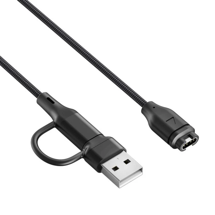 For Garmin Fenix 8 / 7X / 6S Pro xDfind 2 in 1 Type-C and USB-A Ports Watch Charging Cable, Length: 1m(Black) - Image 4