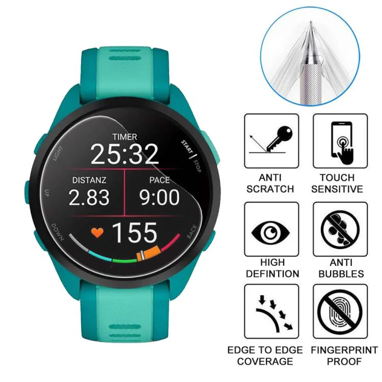 For Garmin Forerunner 165 5pcs xDfind Soft Hydrogel Film Full Cover Watch Front Protector - Image 3