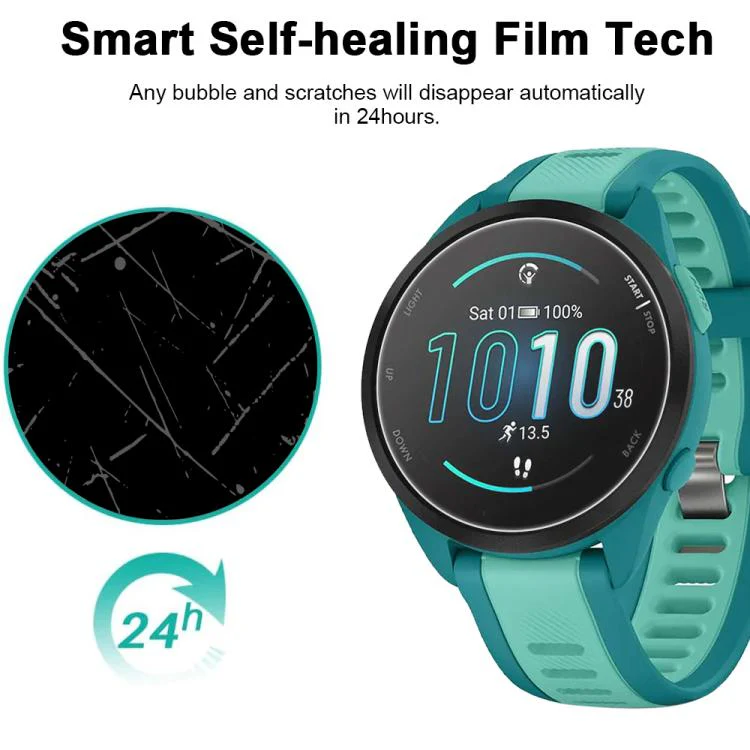 For Garmin Forerunner 165 5pcs xDfind Soft Hydrogel Film Full Cover Watch Front Protector - Image 4