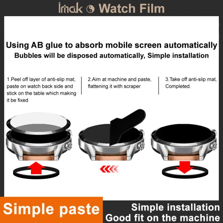 For Garmin Forerunner 170 IMAK Plexiglass HD Watch Protective Film - Image 5