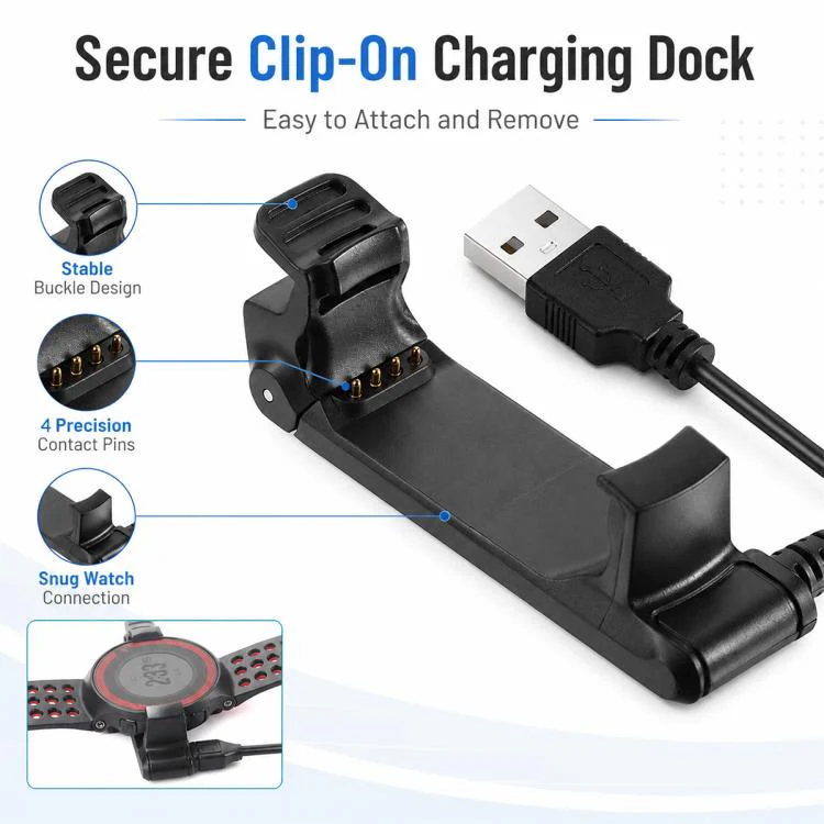 For Garmin Forerunner 220 xDfind USB Smart Watch Charger(Black) - Image 4