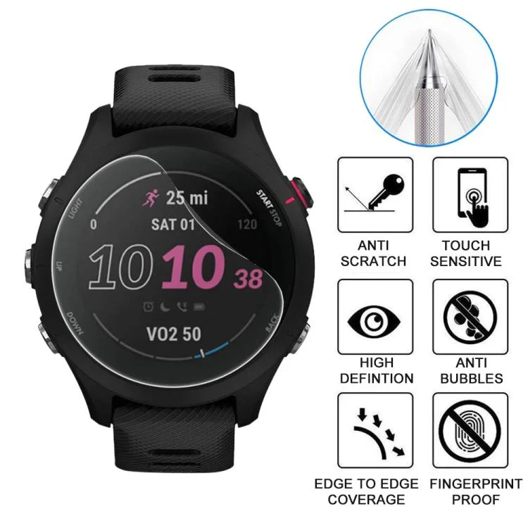 For Garmin Forerunner 255s 5pcs xDfind Soft Hydrogel Film Full Cover Watch Front Protector - Image 3