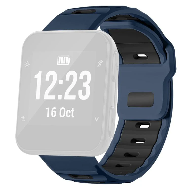 For Garmin Forerunner 35/30/35j xDfind Flat-head Dual-color Silicone Watch Band(Blue Grey+Black) - Image 2