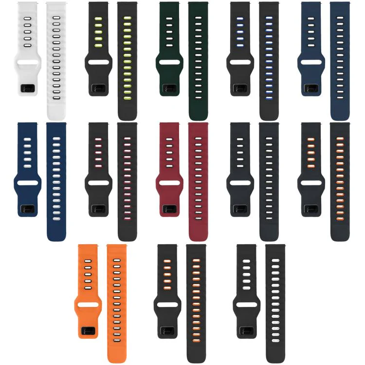 For Garmin Forerunner 35/30/35j xDfind Flat-head Dual-color Silicone Watch Band(Orange+Black) - Image 8