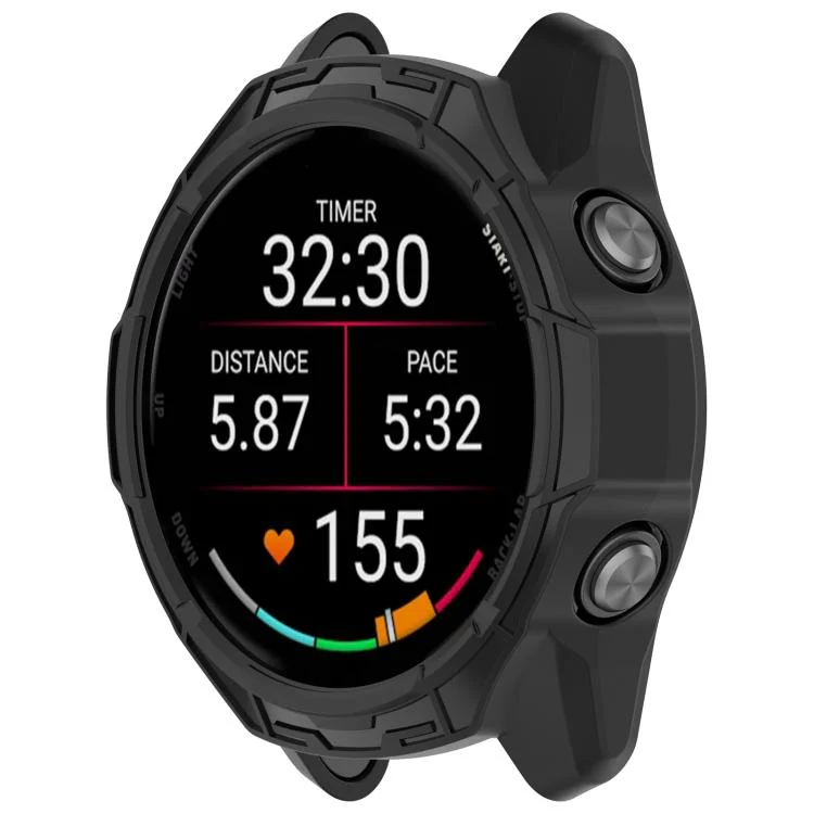 For Garmin Forerunner 70 / 170 / 170 Music Hollow Armor TPU Half Coverage Watch Protective Case(Black) - Image 2
