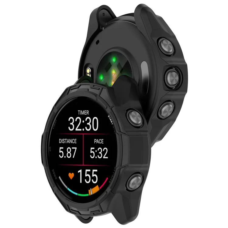 For Garmin Forerunner 70 / 170 / 170 Music Hollow Armor TPU Half Coverage Watch Protective Case(Black) - Image 3