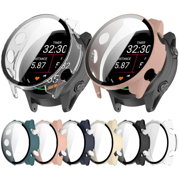 For Garmin Forerunner 70 / 170 / 170 Music Tempered Glass Film Integrated PC Watch Protective Case(Pine Green) - Image 7