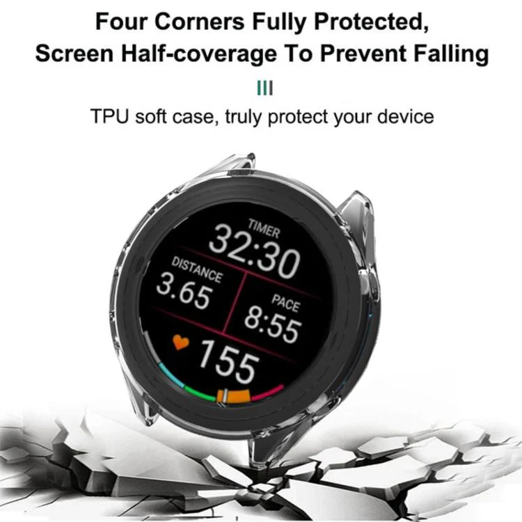 For Garmin Foreruuner 170 / 70 Candy Color Half Coverage Hollow TPU Watch Protective Case(Transparent Blue) - Image 4