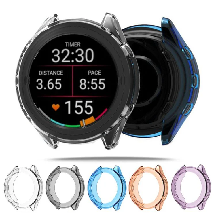 For Garmin Foreruuner 170 / 70 Candy Color Half Coverage Hollow TPU Watch Protective Case(Transparent Purple) - Image 2