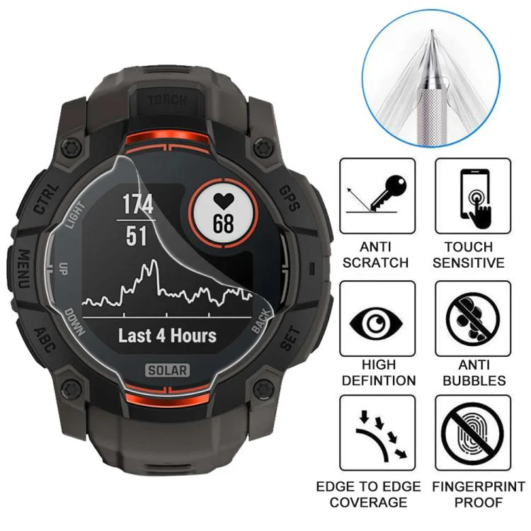 For Garmin Instinct 3 50mm 5pcs xDfind Soft Hydrogel Film Full Cover Watch Front Protector - Image 3