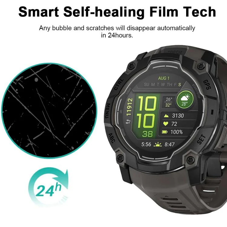 For Garmin Instinct 3 50mm 5pcs xDfind Soft Hydrogel Film Full Cover Watch Front Protector - Image 4