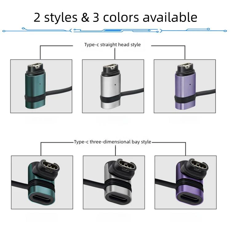For Garmin Series Smart Watch Anti-Loss Lanyard Charging Metal Adapter Curved-End Style(Azure Blue) - Image 8
