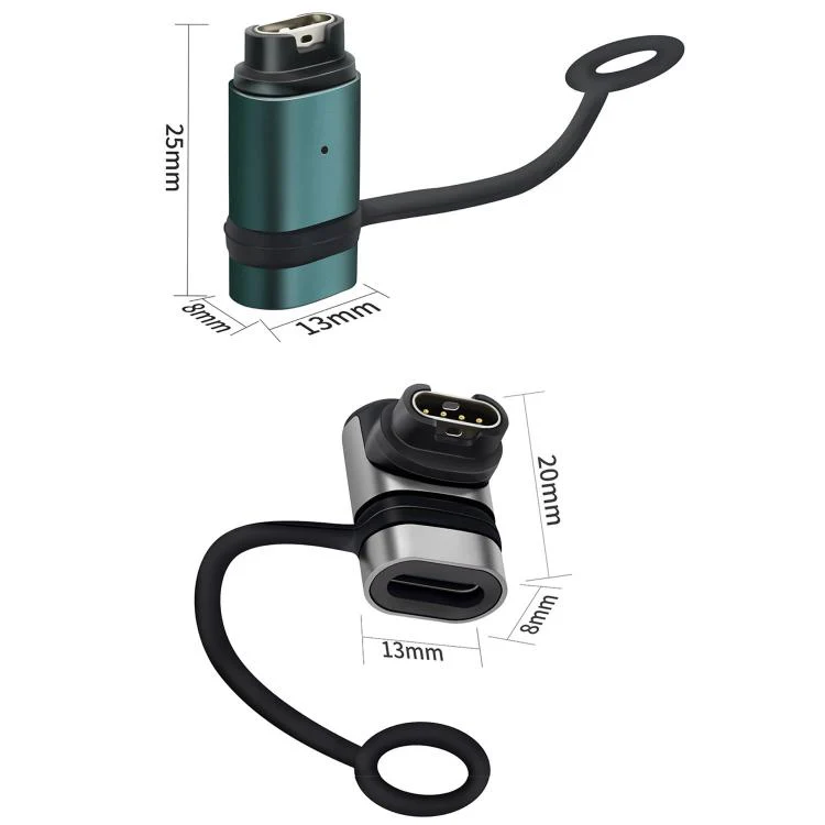 For Garmin Series Smart Watch Anti-Loss Lanyard Charging Metal Adapter Curved-End Style(Azure Blue) - Image 9